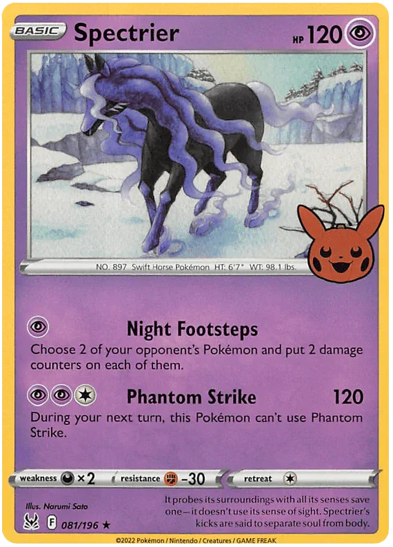 081, Darkness [x2], Fighting [-30], Holofoil, Promo, Psychic, Trick or Trade 2023 Spectrier (081/196) [Trick or Trade 2023] - Trading Card World