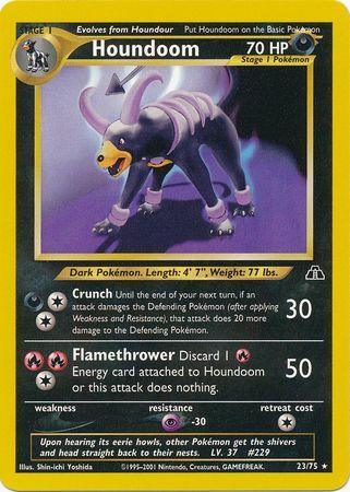 23, Darkness, Neo Discovery Unlimited, Normal, Psychic[-30], Rare Houndoom (23/75) [Neo Discovery Unlimited] - Trading Card World
