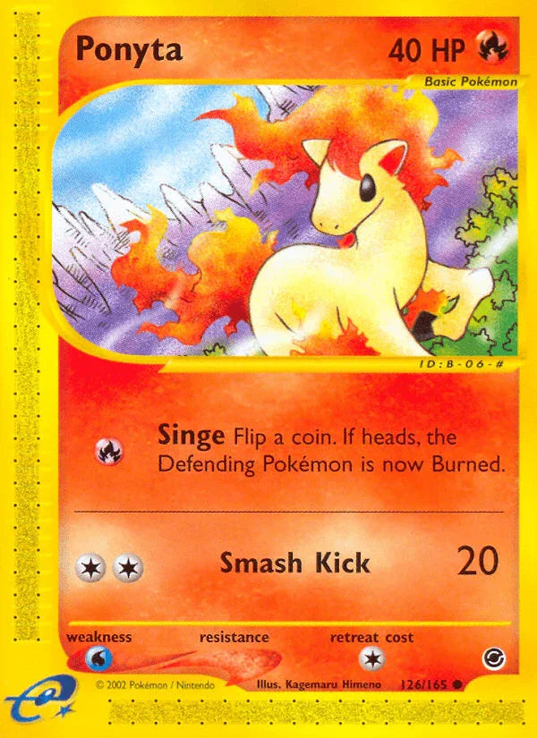 126, Common, Expedition: Base Set, Fire, Normal, Reverse Holofoil, Water[×2] Ponyta (126/165) [Expedition: Base Set] - Trading Card World