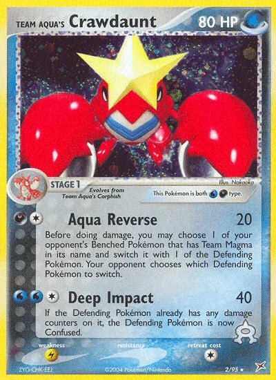 Darkness, EX: Team Magma vs Team Aqua, Holo Rare, Holofoil, Lightning[×2], Reverse Holofoil, Water Team Aqua's Crawdaunt (2/95) [EX: Team Magma vs Team Aqua] - Trading Card World