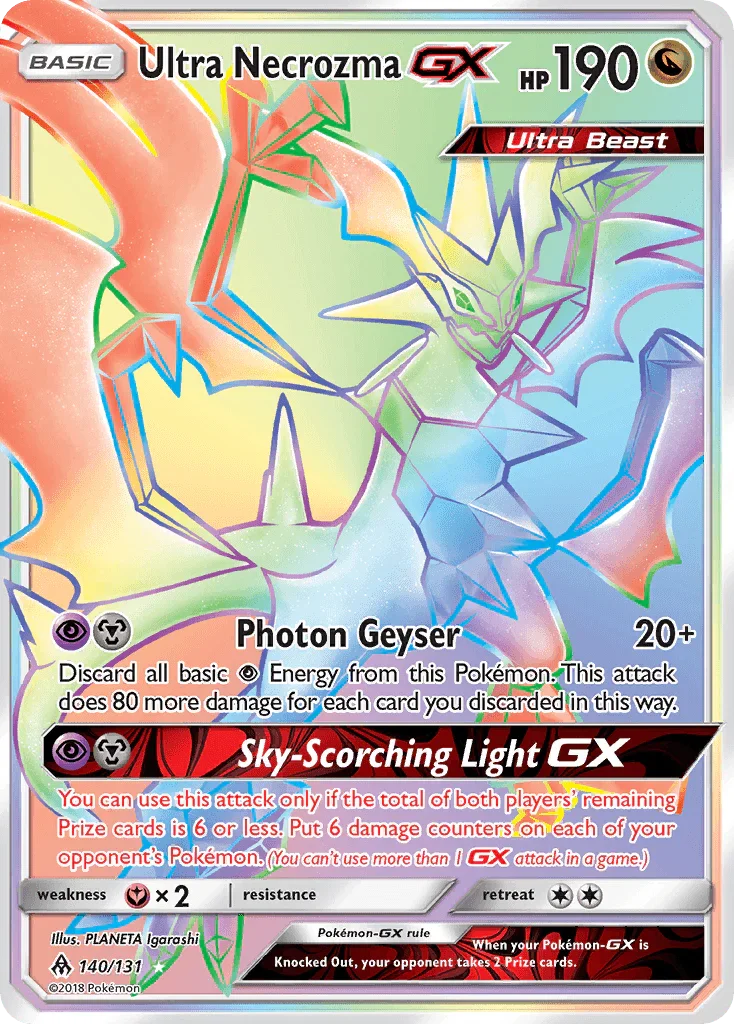 140, Dragon, Fairy[×2], Holofoil, Secret Rare, Sun & Moon: Forbidden Light Ultra Necrozma GX (140/131) [Sun & Moon: Forbidden Light] - Trading Card World