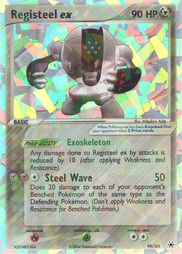 99, EX: Hidden Legends, Fire[×2], Grass[-30], Holofoil, Metal, Ultra Rare Registeel ex (99/101) [EX: Hidden Legends] - Trading Card World