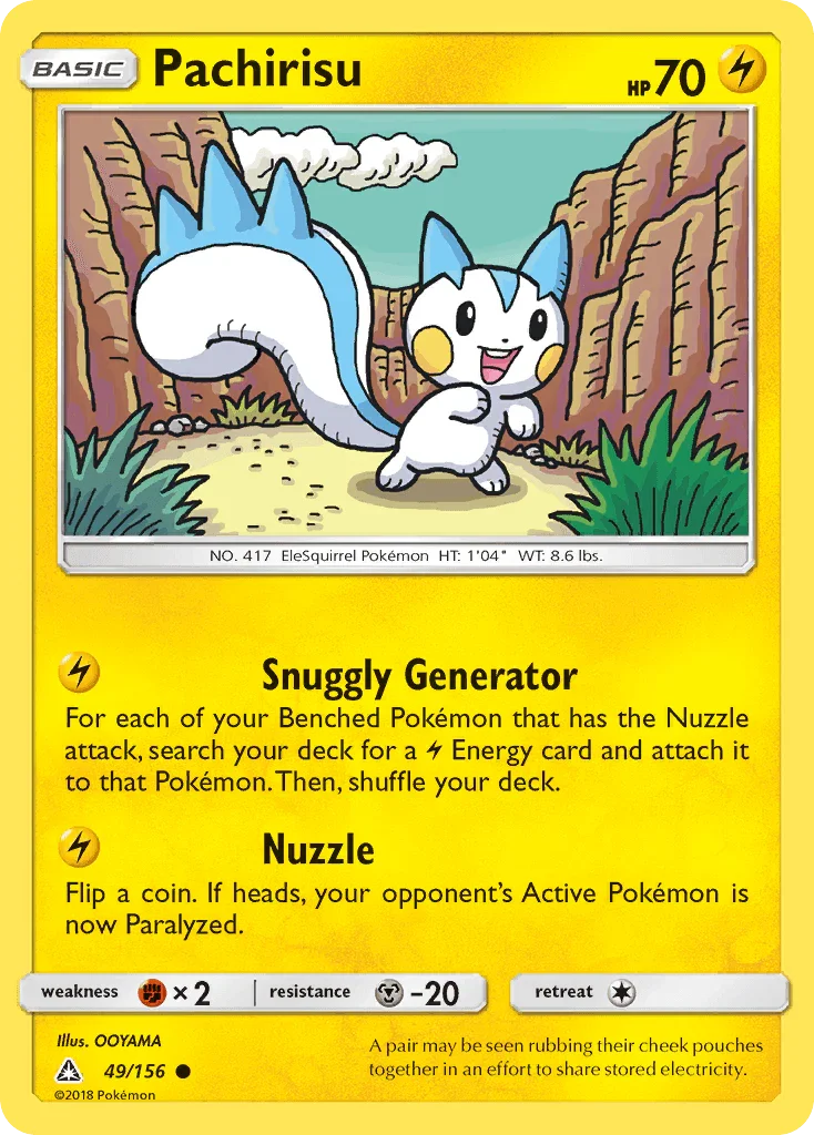 49, Common, Fighting[×2], Lightning, Metal[-20], Normal, Reverse Holofoil, Sun & Moon: Ultra Prism Pachirisu (49/156) [Sun & Moon: Ultra Prism] - Trading Card World
