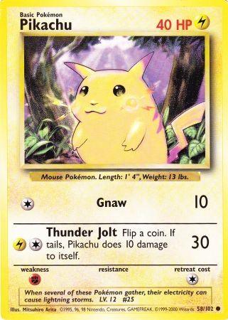 58, Base Set Unlimited, Fighting[×2], Lightning, Normal, Promo Pikachu (58/102) (Jumbo Card) [Base Set Unlimited] - Trading Card World