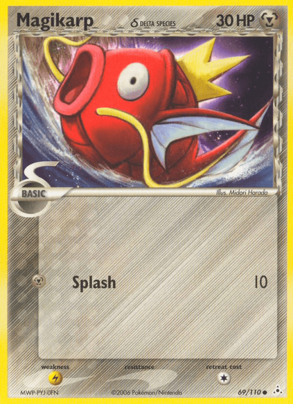 69, Common, EX: Holon Phantoms, Lightning[×2], Metal, Normal Magikarp (69/110) (Delta Species) [EX: Holon Phantoms] - Trading Card World