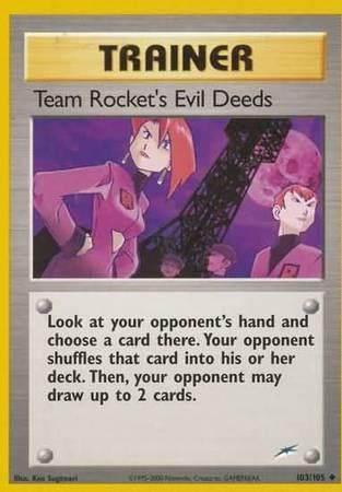103, Neo Destiny Unlimited, Normal, Trainer, Uncommon Team Rocket's Evil Deeds (103/105) [Neo Destiny Unlimited] - Trading Card World