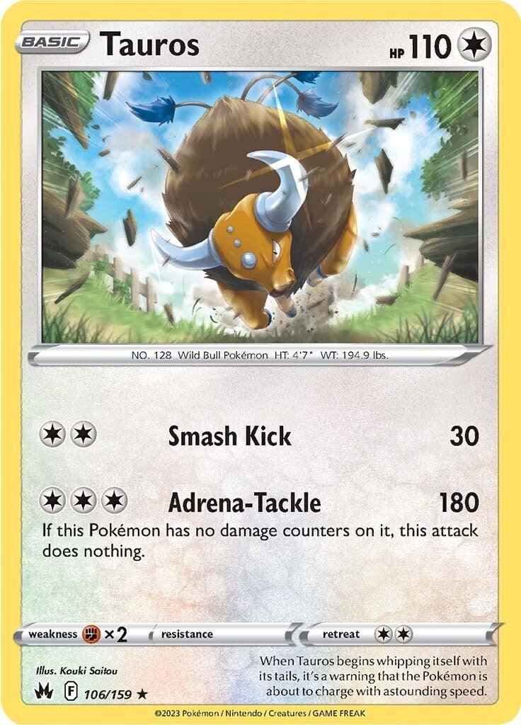 106, Colorless, Fire [x2], Normal, Rare, Reverse Holofoil, Sword & Shield: Crown Zenith Tauros (106/159) [Sword & Shield: Crown Zenith] - Trading Card World