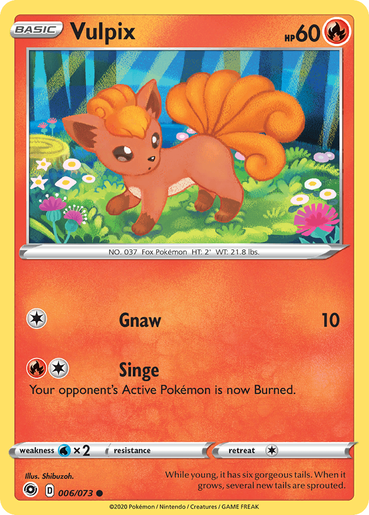 006, Common, Fire, Normal, Reverse Holofoil, Sword & Shield: Champion's Path, Water[×2] Vulpix (006/073) [Sword & Shield: Champion's Path] - Trading Card World