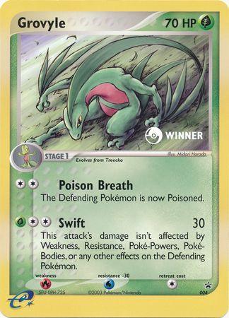 004, Fire[×2], Grass, Nintendo: Black Star Promos, Normal, Promo, Water[-30] Grovyle (004) (Jumbo Card) [Nintendo: Black Star Promos] - Trading Card World