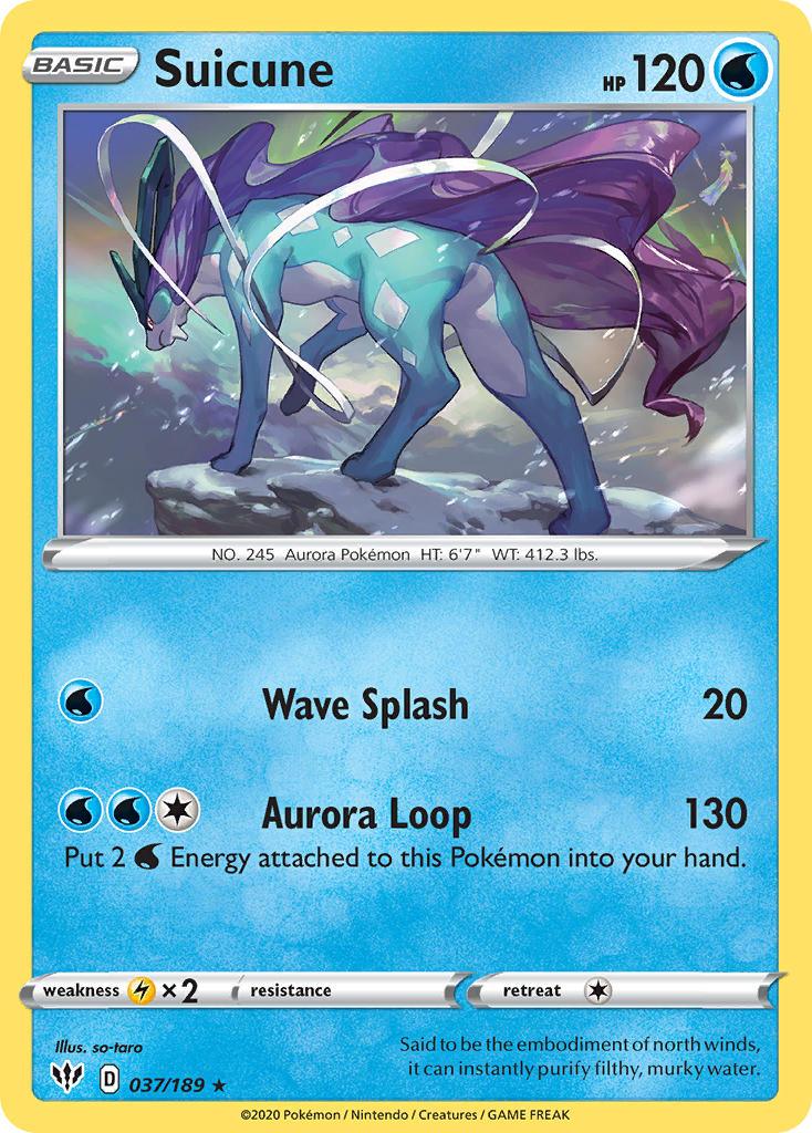 037, Lightning[×2], Normal, Rare, Sword & Shield: Darkness Ablaze, Water Suicune (037/189) (Theme Deck Exclusive) [Sword & Shield: Darkness Ablaze] - Trading Card World