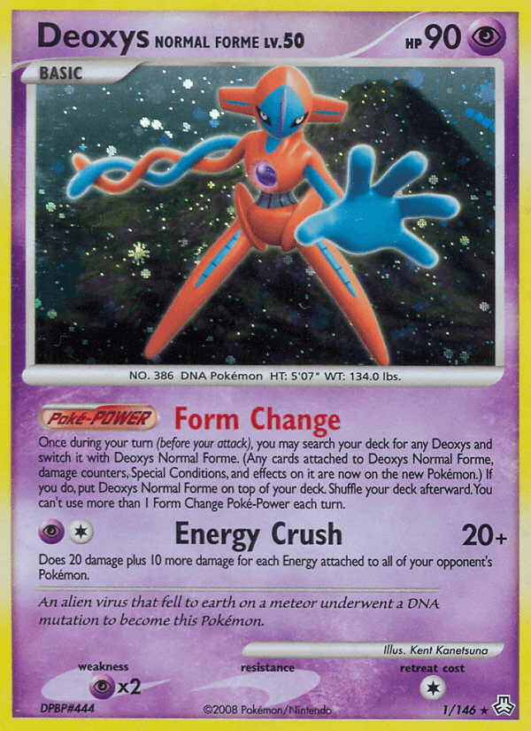 Diamond & Pearl: Legends Awakened, Holo Rare, Holofoil, Psychic, Psychic[×2], Reverse Holofoil Deoxys Normal Forme (1/146) [Diamond & Pearl: Legends Awakened] - Trading Card World
