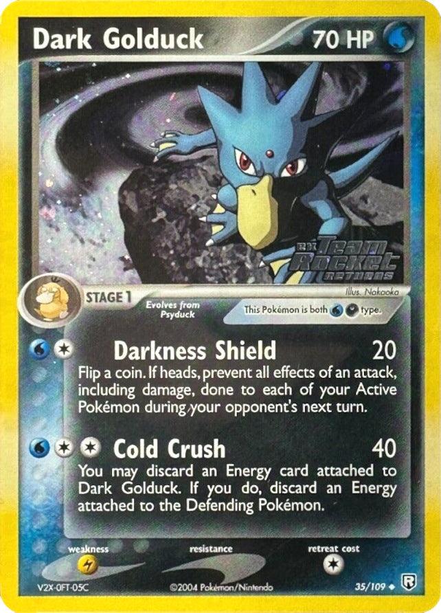35, Darkness, EX: Team Rocket Returns, Lightning[×2], Reverse Holofoil, Uncommon, Water Dark Golduck (35/109) (Stamped) [EX: Team Rocket Returns] - Trading Card World