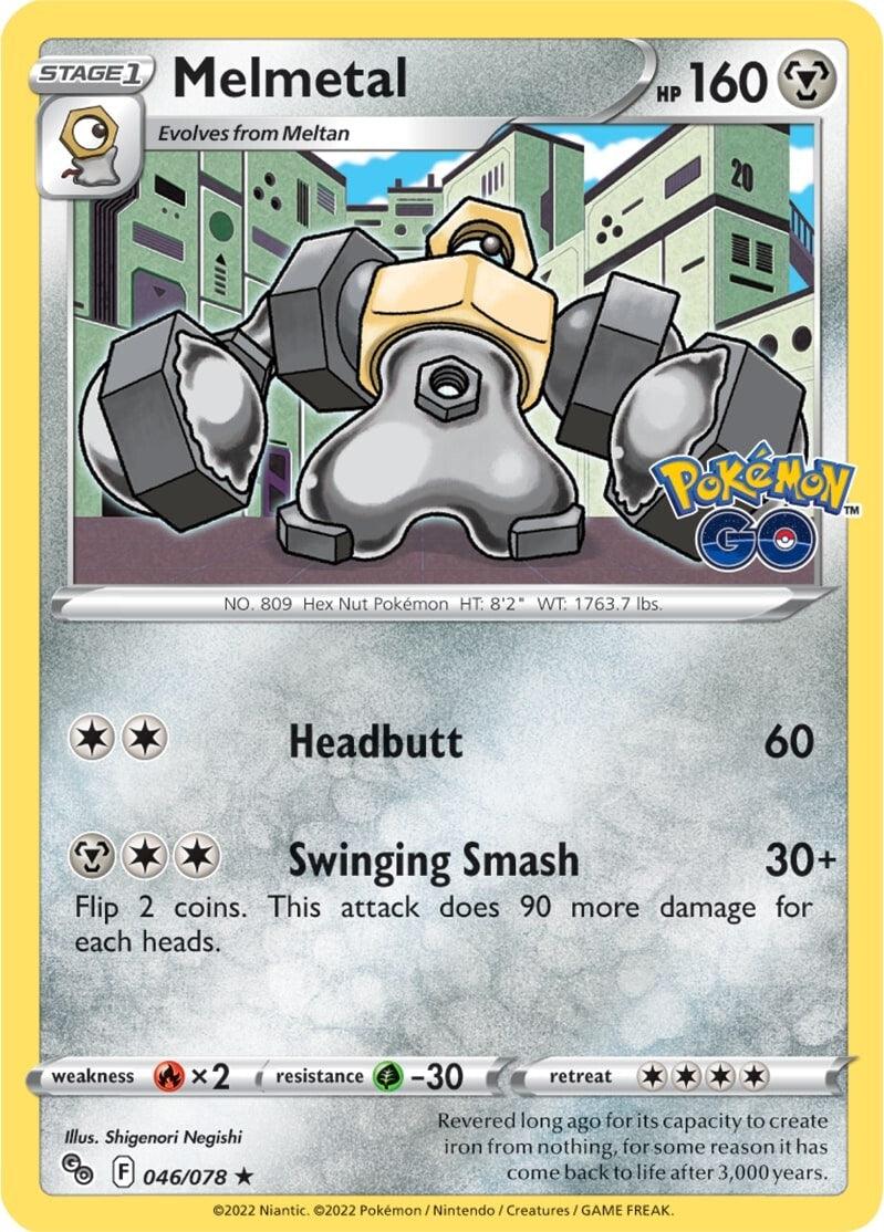 046, Fire [x2], Grass [-30], Holofoil, Metal, Pokémon GO, Rare, Reverse Holofoil Melmetal (046/078) [Pokémon GO] - Trading Card World