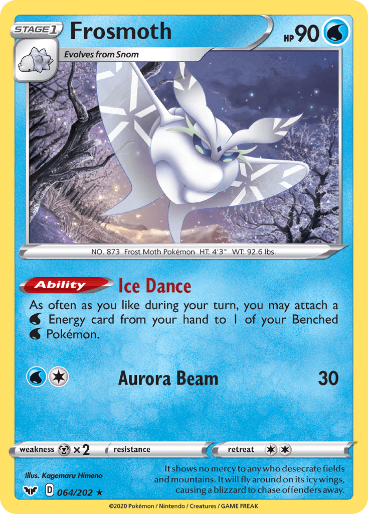 064, Metal[×2], Normal, Rare, Sword & Shield: Base Set, Water Frosmoth (064/202) (Theme Deck Exclusive) [Sword & Shield: Base Set] - Trading Card World