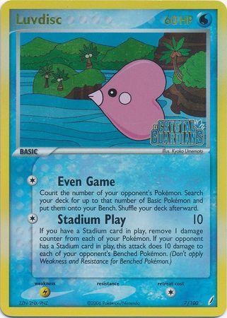EX: Crystal Guardians, Holo Rare, Lightning[×2], Reverse Holofoil, Water Luvdisc (7/100) (Stamped) [EX: Crystal Guardians] - Trading Card World