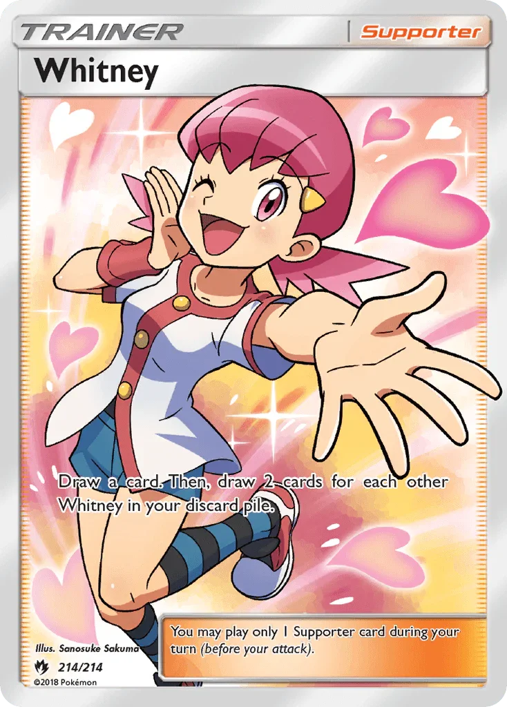 214, Holofoil, Sun & Moon: Lost Thunder, Supporter, Ultra Rare Whitney (214/214) [Sun & Moon: Lost Thunder] - Trading Card World