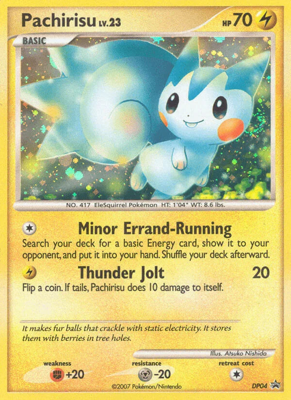 Black Star Promo, Diamond & Pearl: Black Star Promos, DP04, Fighting[+20], Holofoil, Lightning, Metal[-20] Pachirisu (DP04) [Diamond & Pearl: Black Star Promos] - Trading Card World