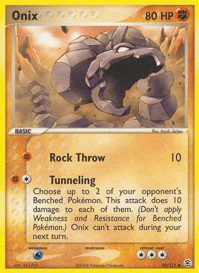 42, EX: FireRed & LeafGreen, Fighting, Normal, Reverse Holofoil, Uncommon, Water[×2] Onix (42/112) [EX: FireRed & LeafGreen] - Trading Card World
