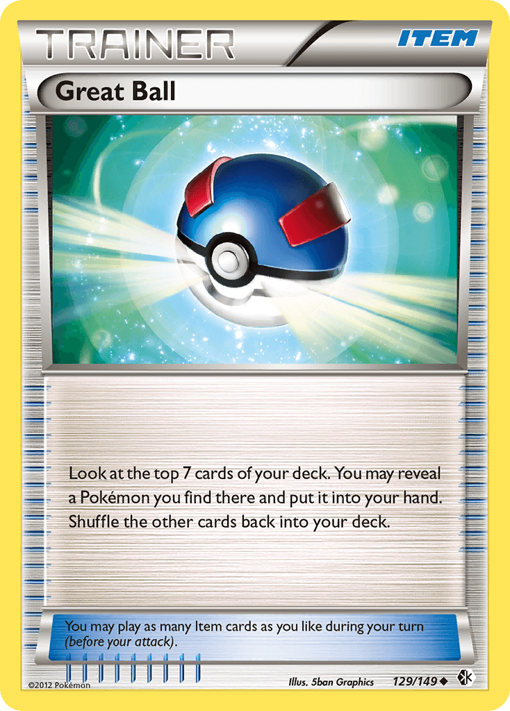 129, Black & White: Boundaries Crossed, Item, Normal, Reverse Holofoil, Uncommon Great Ball (129/149) [Black & White: Boundaries Crossed] - Trading Card World