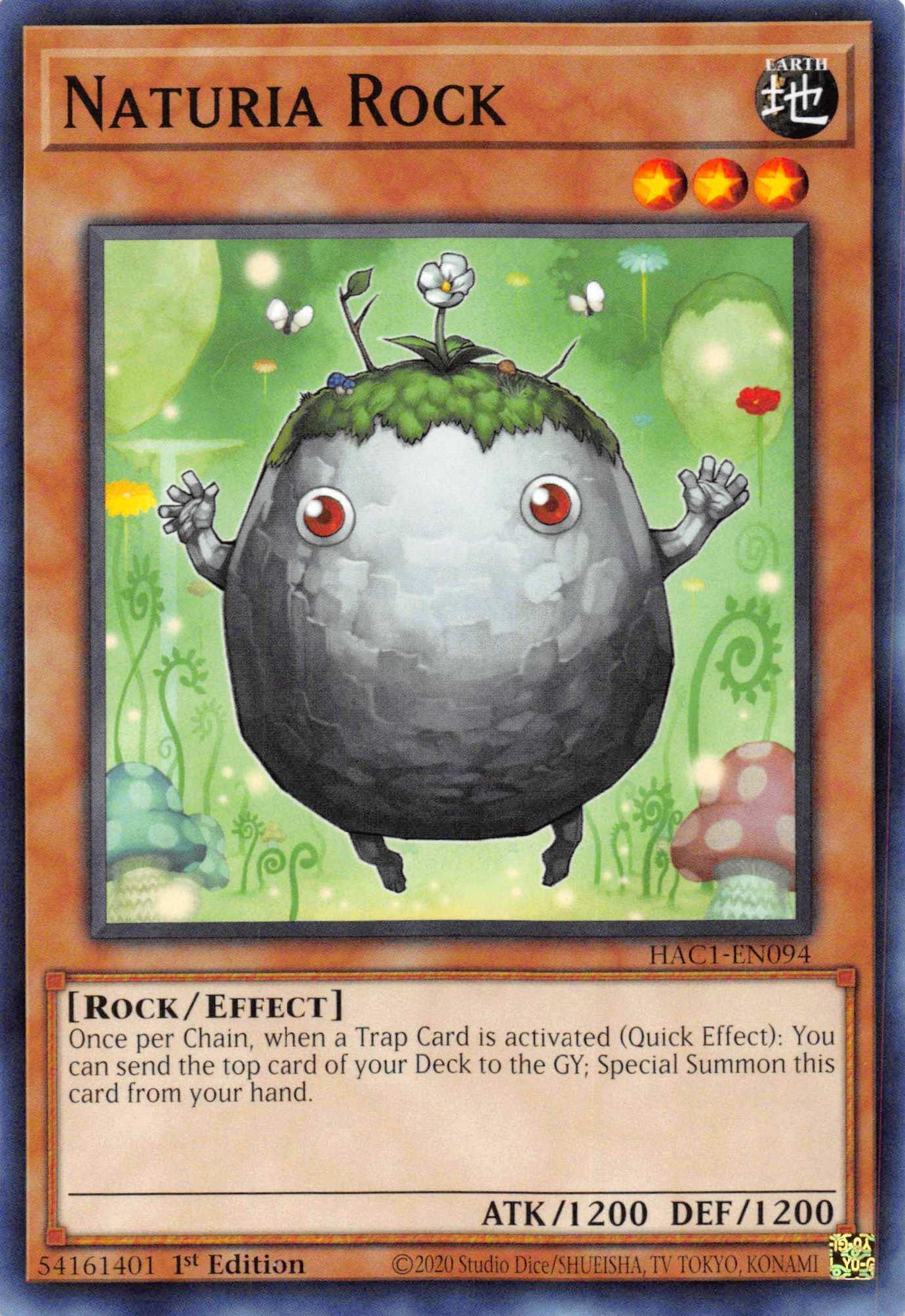 1st Edition, Common, Earth, Effect Monster, Hidden Arsenal: Chapter 1, Rock Naturia Rock [HAC1-EN094] Common - Trading Card World