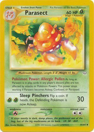 35, Fire[×2], Grass, Neo Revelation Unlimited, Normal, Uncommon Parasect (35/64) [Neo Revelation Unlimited] - Trading Card World