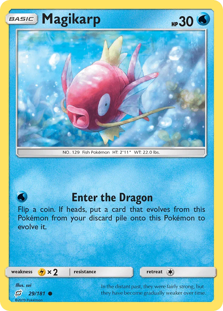 29, Common, Lightning[×2], Normal, Reverse Holofoil, Sun & Moon: Team Up, Water Magikarp (29/181) [Sun & Moon: Team Up] - Trading Card World