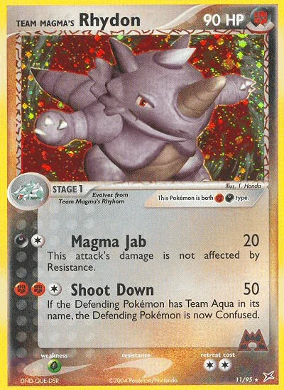 11, Darkness, EX: Team Magma vs Team Aqua, Fighting, Grass[×2], Holo Rare, Holofoil, Reverse Holofoil Team Magma's Rhydon (11/95) [EX: Team Magma vs Team Aqua] - Trading Card World