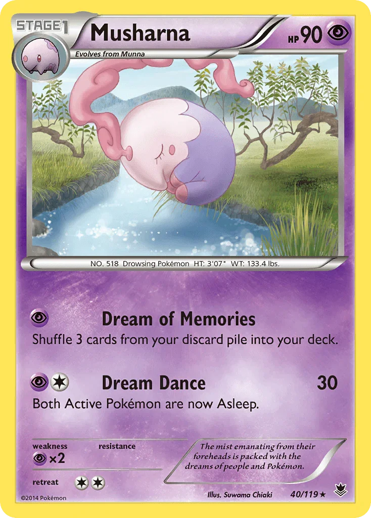 40, Normal, Psychic, Psychic[×2], Rare, Reverse Holofoil, XY: Phantom Forces Musharna (40/119) [XY: Phantom Forces] - Trading Card World