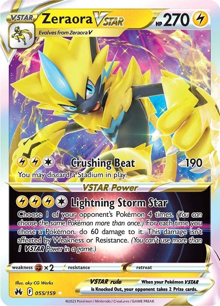 055, Grass [x2], Holofoil, Lightning, Sword & Shield: Crown Zenith, Ultra Rare Zeraora VSTAR (055/159) [Sword & Shield: Crown Zenith] - Trading Card World