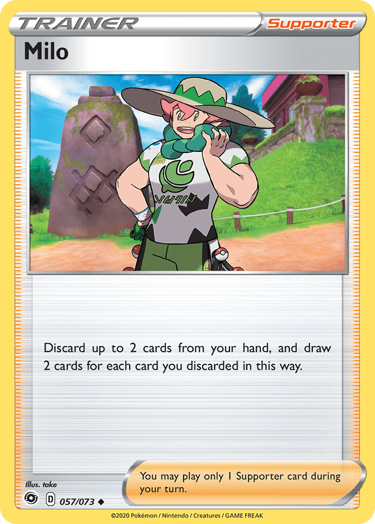 057, Normal, Reverse Holofoil, Supporter, Sword & Shield: Champion's Path, Uncommon Milo (057/073) [Sword & Shield: Champion's Path] - Trading Card World