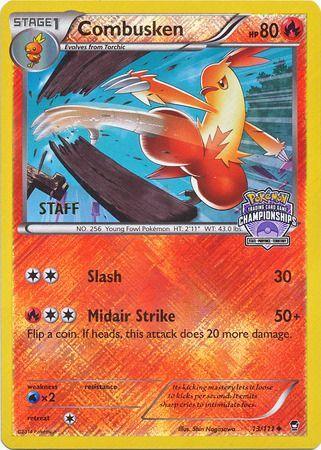 13, Fire, Promo, Reverse Holofoil, Water[×2], XY: Furious Fists Combusken (13/111) (Championship Promo Staff) [XY: Furious Fists] - Trading Card World