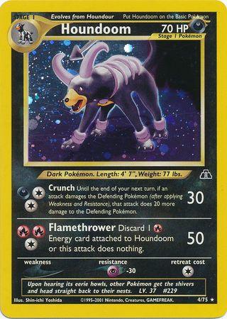Darkness, Holo Rare, Holofoil, Neo Discovery Unlimited, Psychic[-30] Houndoom (4/75) [Neo Discovery Unlimited] - Trading Card World
