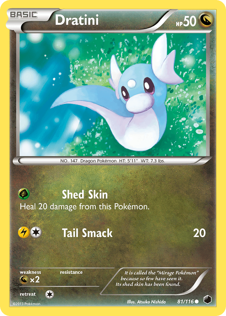 81, Black & White: Plasma Freeze, Common, Dragon, Dragon[×2], Normal, Reverse Holofoil Dratini (81/116) [Black & White: Plasma Freeze] - Trading Card World