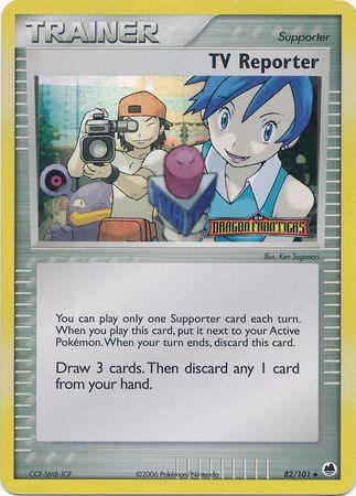 82, EX: Dragon Frontiers, Reverse Holofoil, Supporter, Uncommon TV Reporter (82/101) (Stamped) [EX: Dragon Frontiers] - Trading Card World