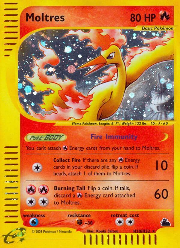 Fighting[-30], Fire, H20, Holo Rare, Holofoil, Skyridge, Water[×2] Moltres (H20/H32) [Skyridge] - Trading Card World