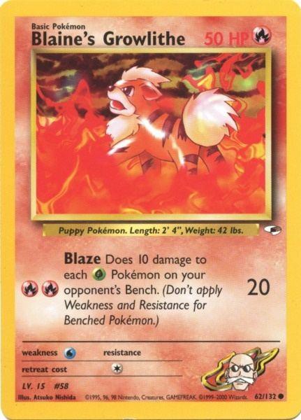 62, Common, Fire, Gym Heroes Unlimited, Normal, Water[×2] Blaine's Growlithe (62/132) [Gym Heroes Unlimited] - Trading Card World