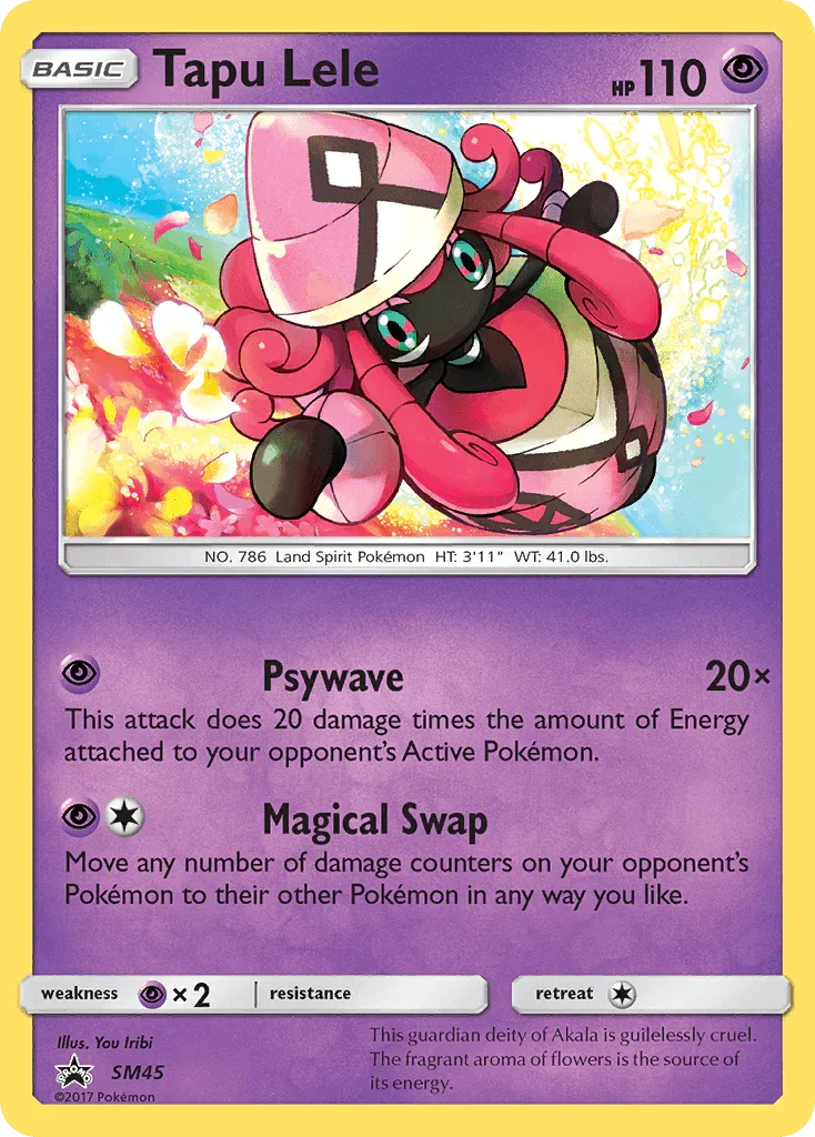 Holofoil, Promo, Psychic, Psychic [x2], SM45, Sun & Moon: Black Star Promos Tapu Lele (SM45) [Sun & Moon: Black Star Promos] - Trading Card World
