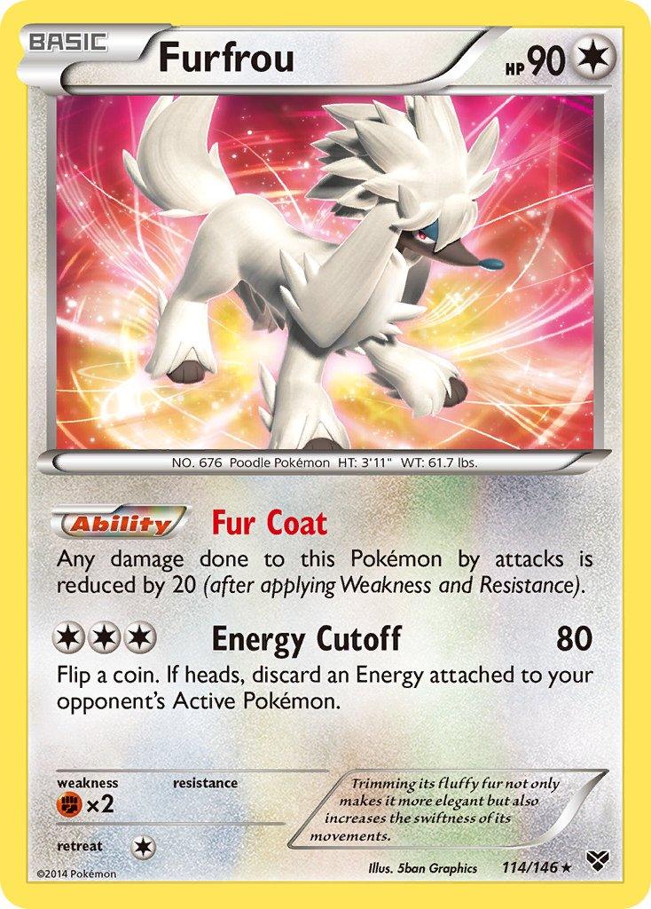 114, Colorless, Fighting[×2], Holo Rare, Holofoil, XY: Base Set Furfrou (114/146)(Cosmos Holo) (Blister Exclusive) [XY: Base Set] - Trading Card World