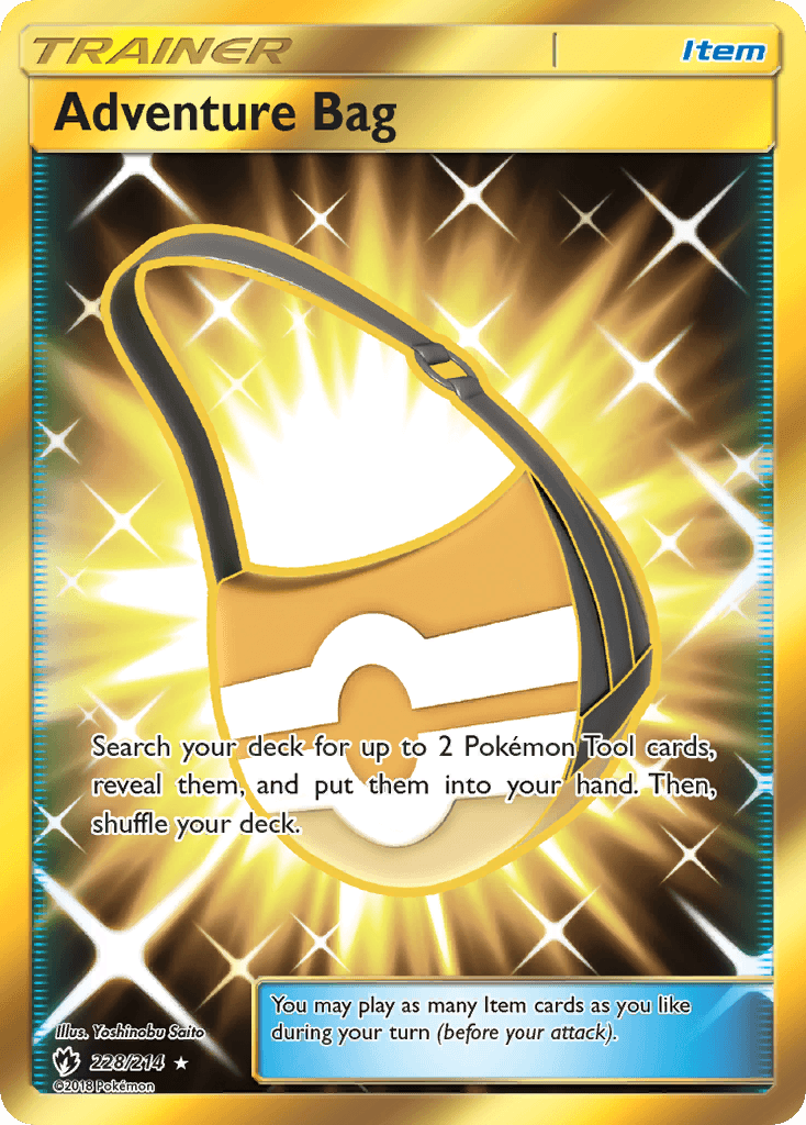 228, Holofoil, Item, Secret Rare, Sun & Moon: Lost Thunder Adventure Bag (228/214) [Sun & Moon: Lost Thunder] - Trading Card World