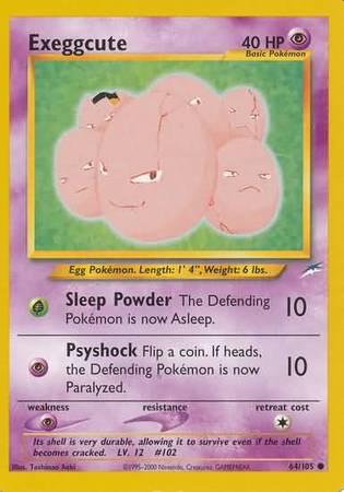 64, Common, Neo Destiny Unlimited, Normal, Psychic, Psychic[×2] Exeggcute (64/105) [Neo Destiny Unlimited] - Trading Card World
