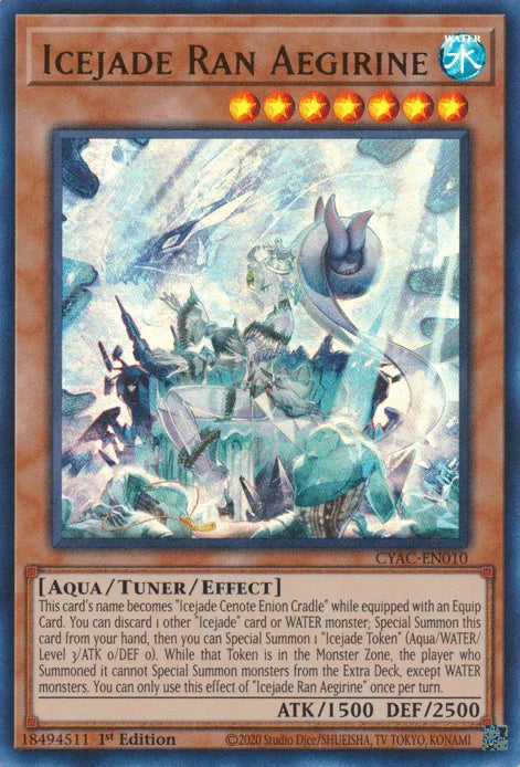 1st Edition, Aqua, Cyberstorm Access, Tuner/Effect Monster, Ultra Rare, Water Icejade Ran Aegirine [CYAC-EN010] Ultra Rare - Trading Card World