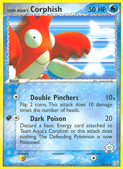 26, EX: Team Magma vs Team Aqua, Lightning[×2], Normal, Reverse Holofoil, Uncommon, Water Team Aqua's Corphish (26/95) [EX: Team Magma vs Team Aqua] - Trading Card World
