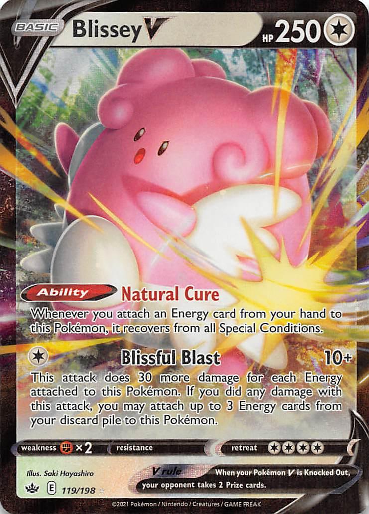 119, Colorless, Fighting [x2], Holofoil, Sword & Shield: Chilling Reign, Ultra Rare Blissey V (119/198) [Sword & Shield: Chilling Reign] - Trading Card World