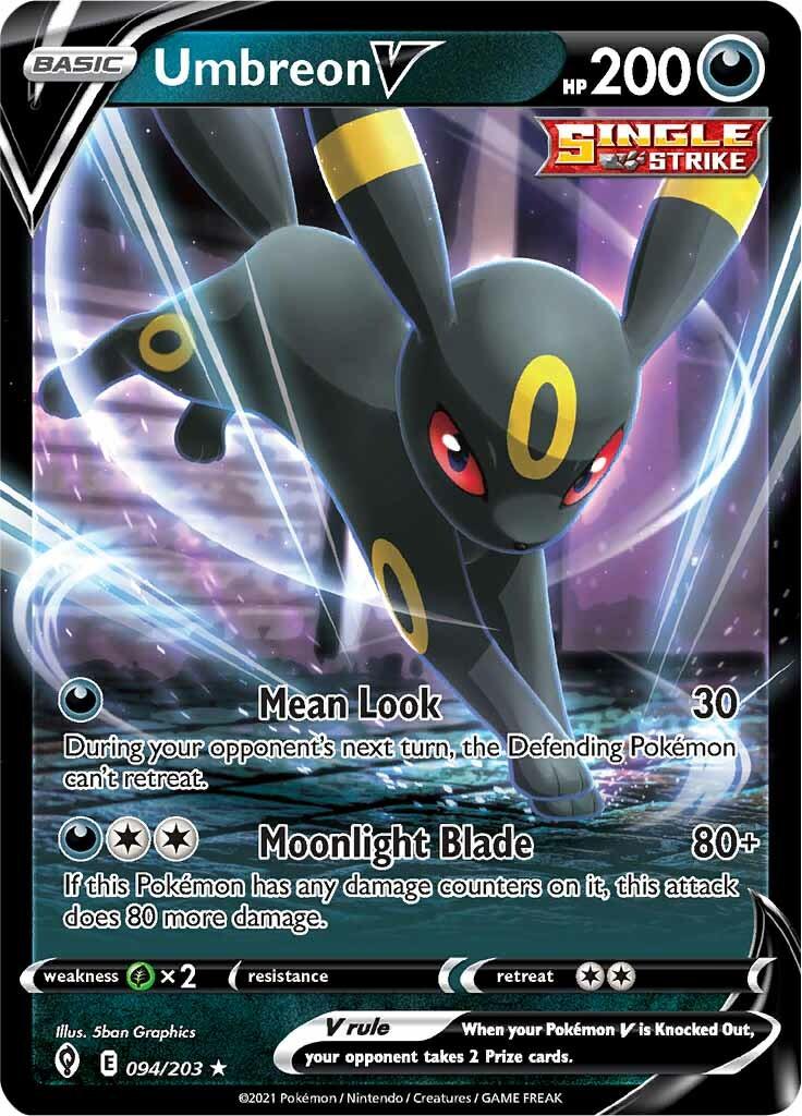 094, Darkness, Grass [x2], Holofoil, Sword & Shield: Evolving Skies, Ultra Rare Umbreon V (094/203) [Sword & Shield: Evolving Skies] - Trading Card World