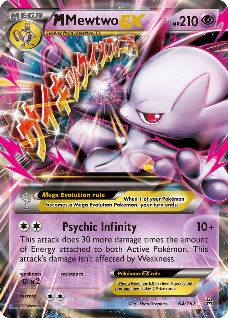 64, Holofoil, Psychic, Psychic[×2], Ultra Rare, XY: BREAKthrough M Mewtwo EX (64/162) [XY: BREAKthrough] - Trading Card World
