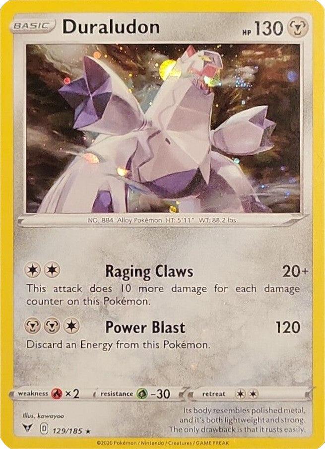 129, Fire[×2], Grass[-30], Holo Rare, Holofoil, Metal, Sword & Shield: Vivid Voltage Duraludon (129/185) (Cosmos Holo) [Sword & Shield: Vivid Voltage] - Trading Card World
