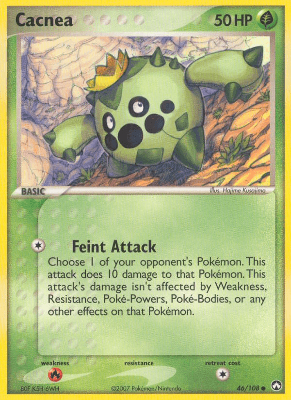 46, Common, EX: Power Keepers, Fire[×2], Grass, Normal Cacnea (46/108) [EX: Power Keepers] - Trading Card World