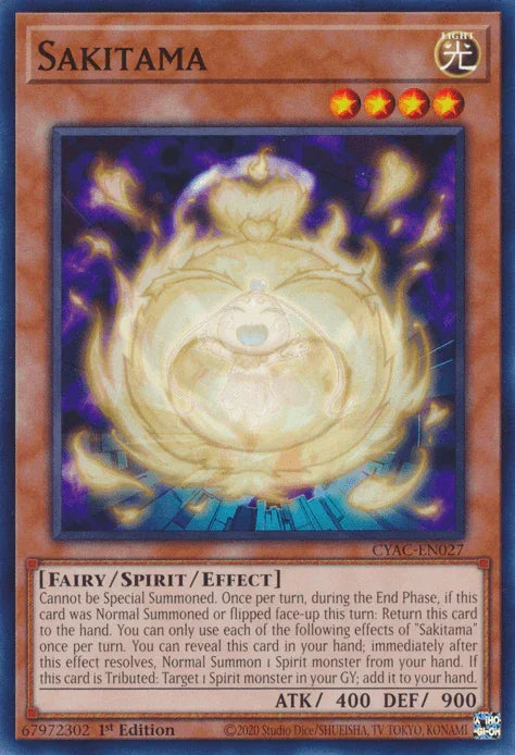 1st Edition, Common, Cyberstorm Access, Fairy, Light, Spirit Monster Sakitama [CYAC-EN027] Common - Trading Card World