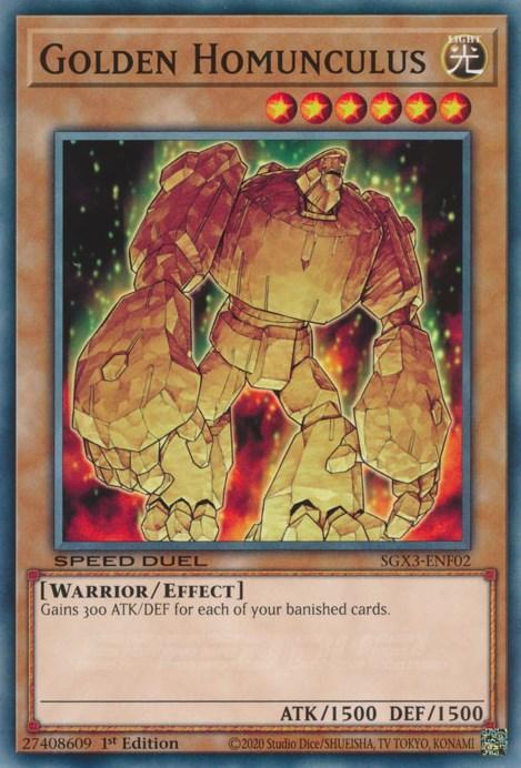 1st Edition, Common, Effect Monster, Light, Speed Duel GX: Duelists of Shadows, Warrior Golden Homunculus [SGX3-ENF02] Common - Trading Card World