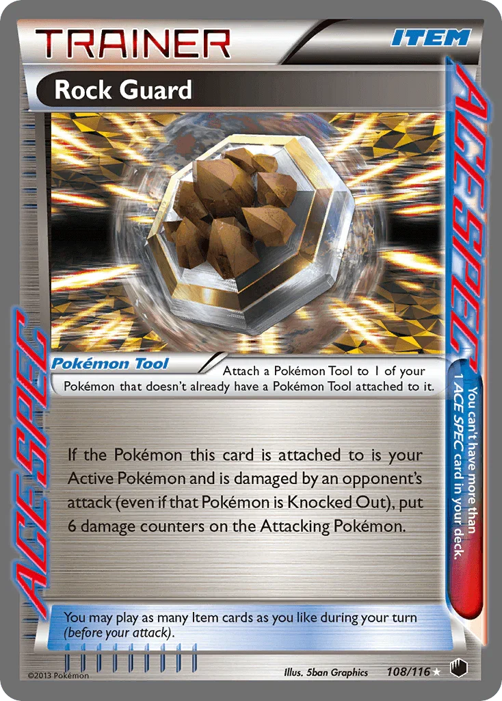 108, Black & White: Plasma Freeze, Holofoil, Item, Rare Ace Rock Guard (108/116) [Black & White: Plasma Freeze] - Trading Card World